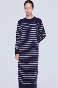 Striped Long Sleeves Knit Dress