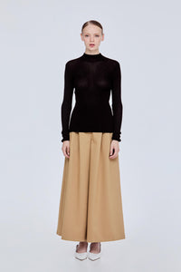 Ribbed Knit Sheer Top