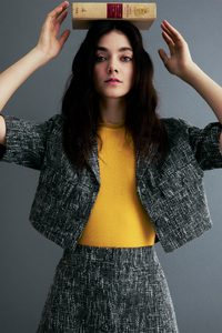 Notch Lapel Tweed Jacket