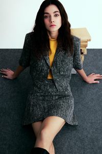 Notch Lapel Tweed Jacket