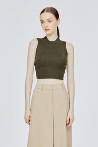 Knitted Mock Neck Vest