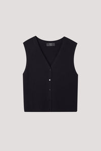 Button-Front Knit Vest