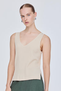 V-Neck Ribbed Knit Vest