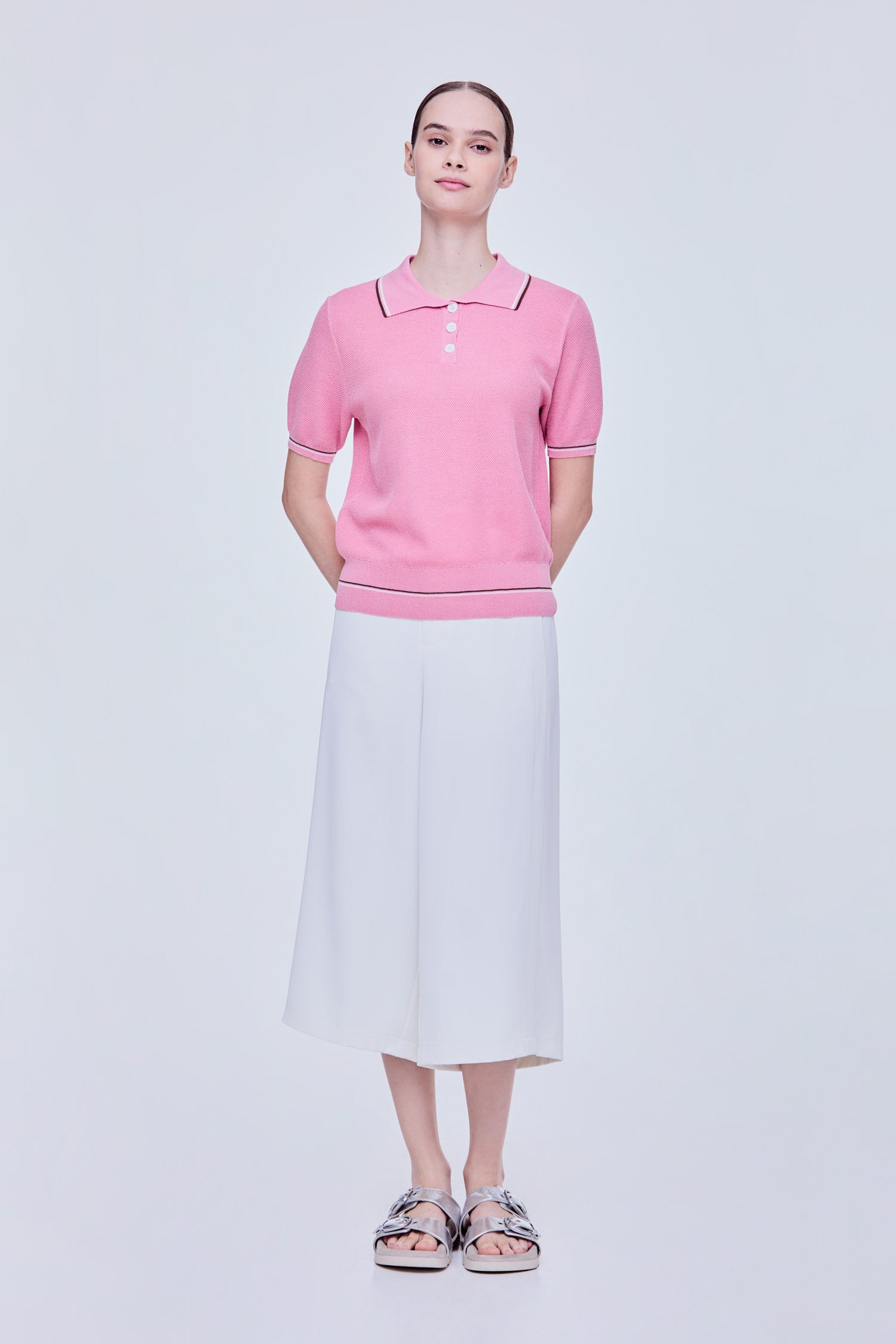 Short Sleeve Knitted Polo Top – iORA