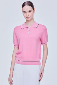 Short Sleeve Knitted Polo Top