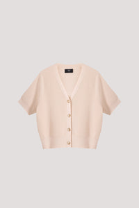 V-Neck Short Sleeve Knit Top