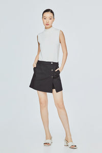 Skort With Front Button Detail
