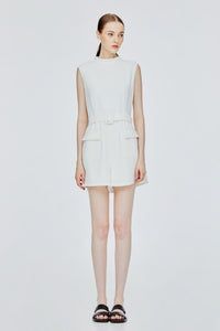 High Neck Sleeveless Romper