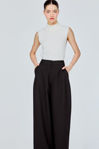 Pleated Wide Leg Trousers