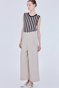 Side Fastened Wide Leg Trousers