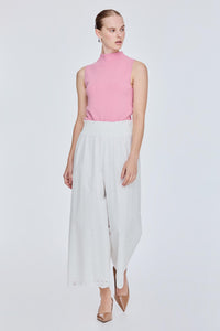 Wide Scalloped Hem Pants
