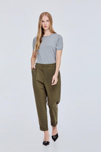 Elasticised Tapered Trousers