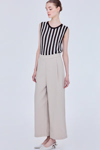 Side Fastened Wide Leg Trousers