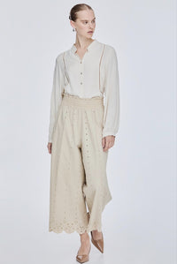 Wide Scalloped Hem Pants
