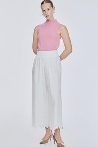 Wide Scalloped Hem Pants