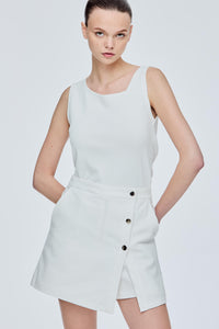 Skort With Front Button Detail