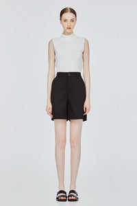 Elasticised Single Button Shorts