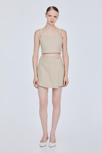 Tailored Tweed Wrap Skirt