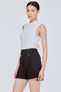 Elasticised Buttoned Shorts