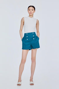 Elasticised Buttoned Shorts
