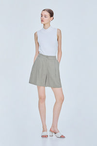 Pleated Wide Leg Shorts