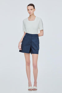 Diagonal Button Shorts