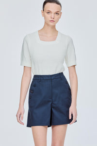 Diagonal Button Shorts