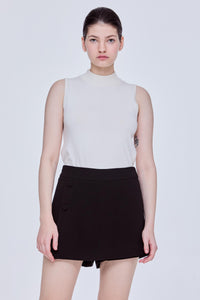 Double Button A Line Skort