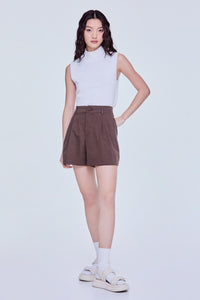 Elasticised Pleated Shorts