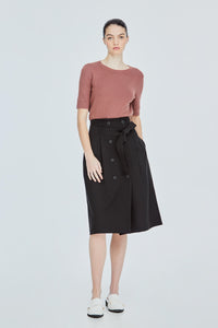 Button Paper Bag Skirt