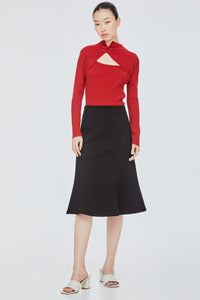 Panelled A-Line Skirt
