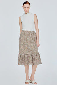 Printed Tiered Skirt