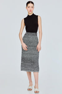 Marled Monochrome Pencil Skirt