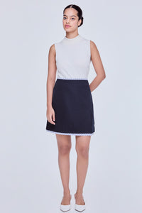 A-Line Stripes Trim Skirt