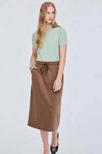 Straight Cut Jersey Skirt