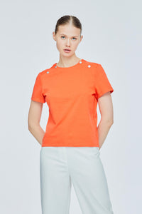 Buttoned Jersey Blouse