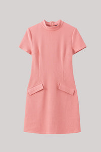 High Collar Waffle Tee Dress