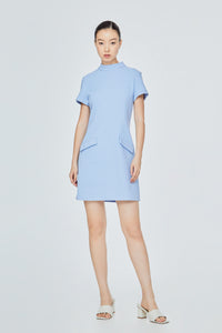 High Collar Waffle Tee Dress