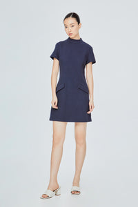 High Collar Waffle Tee Dress