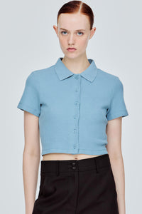 Button Down Waffle Top