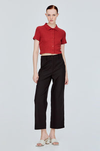 Button Down Waffle Top