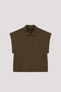 Collared Boxy Vest Top