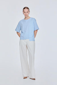 Front Slit Buttoned Tee