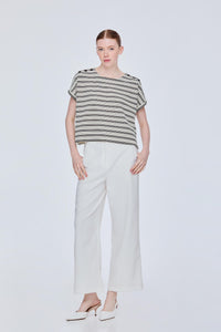 Buttoned Magyar Stripes Tee