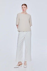Fine Textured Half Sleeve Top