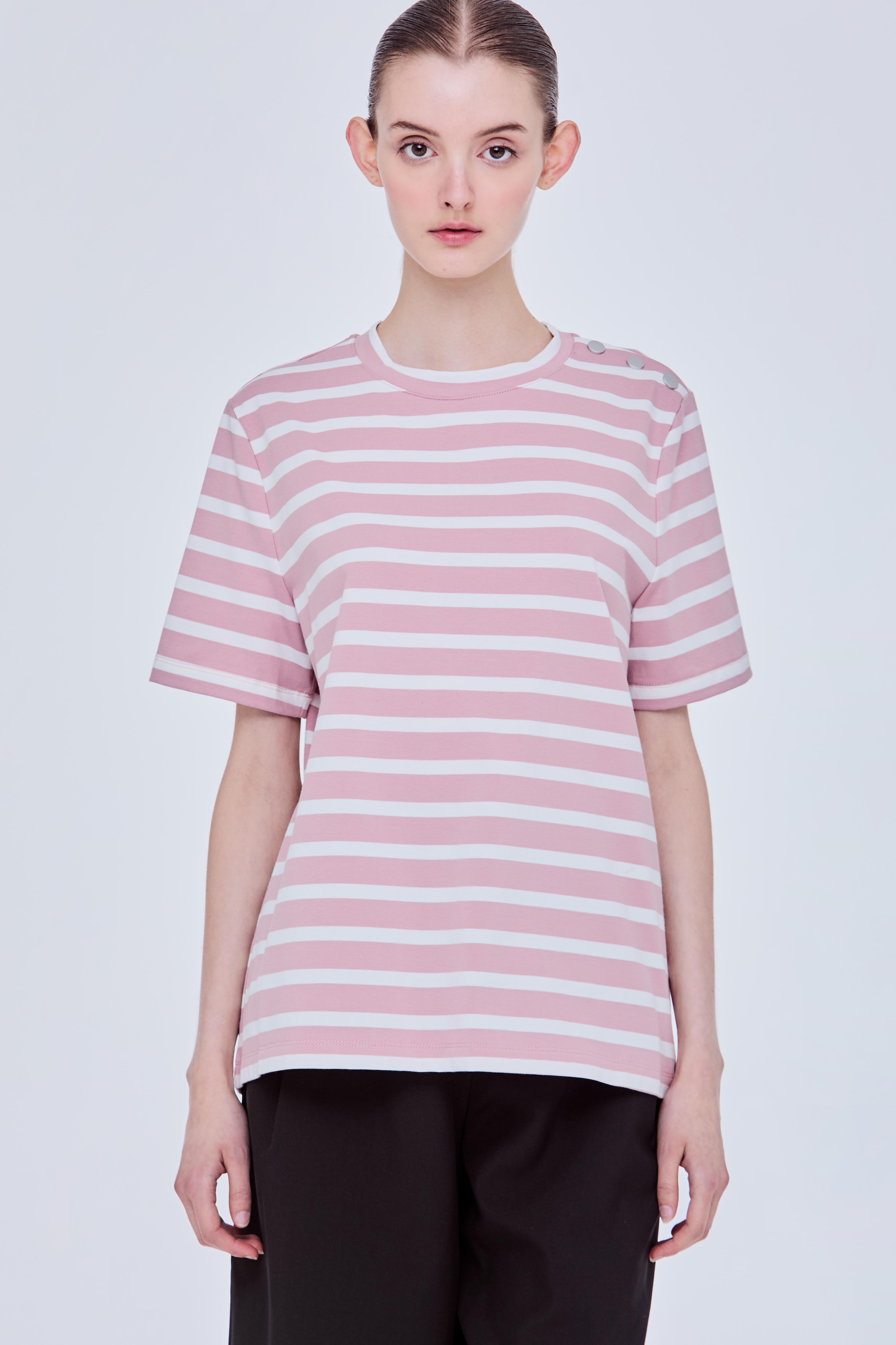 Buttoned Breton Stripes Tee