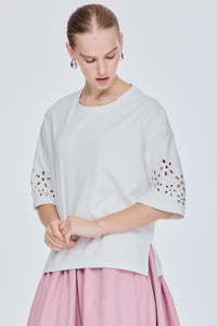 Flower Eyelet Top