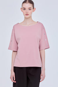 Top With Buttons on Sleeves