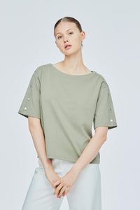 Top With Buttons on Sleeves