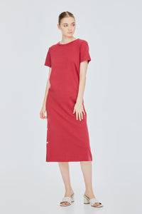 Faux Snap Button Dress